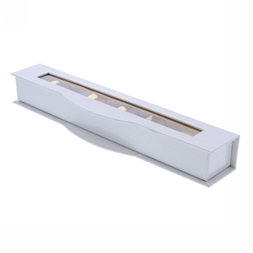 [177066] Geschenkdoosje Venster 6 pralines langwerpig wit 28.5x5.5x4cm 20stuks