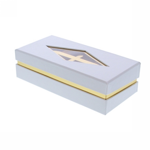 [177069] Geschenkdoosje Venster rechthoekig wit 19x9.5x5.5cm 10stuks