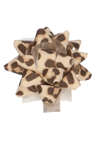 [K1370087] Mini Bows Strik Rond 50mm Panter Met Plakker 50stuks