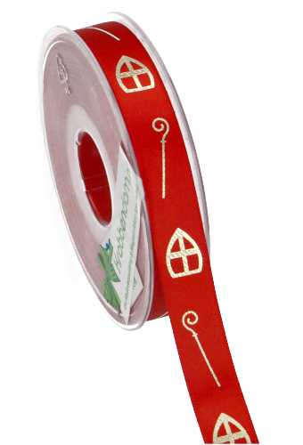 [K1390959] Luxe Kadolint Mijter & Staf Rood 15mm x 25meter