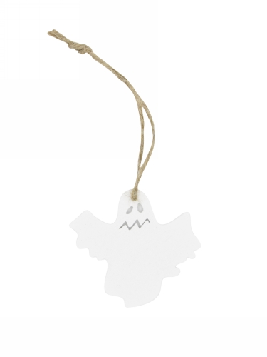 [K1340697] Houten Decoratie Spookje Met koord 5x5.5cm 24stuks