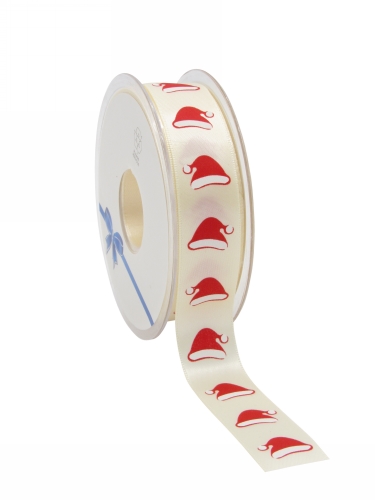[K1391039] Kerstlint Satijn Lint Santa Hat Champagne 23mm x 25meter OP IS OP