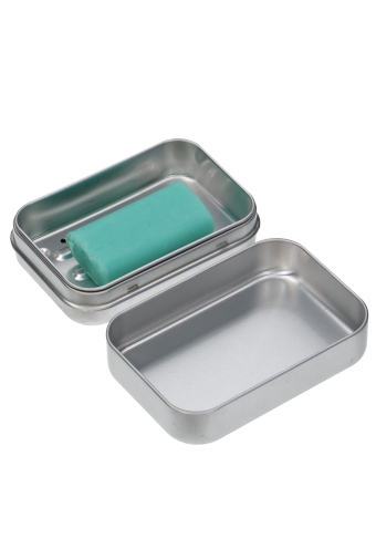 [K1150457] Blikken Blanco Rechthoekig Zeepbakje 9.8x6.6x3.5cm 1stuks