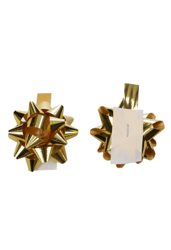 [K1340215] Mini Bows Strik Rond 45mm Goud Met Plakker 100stuks