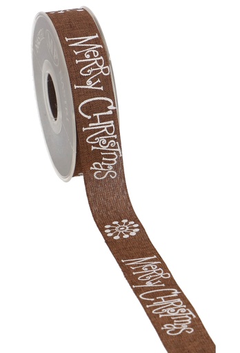 [K1391062] Kadolint Canvas Merry Christmas Bruin & Wit 25mm x 20meter