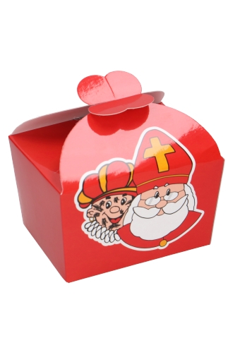 [K1220205] Chocolade Pepernoten Doosjes Sint & Piet 250gram 9.5x7.5x6cm 25stuks