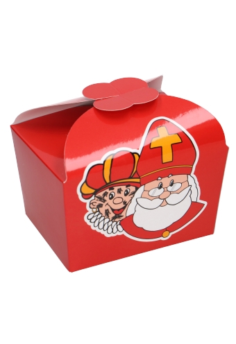 [K1220206] Chocolade Pepernoten Doosjes Sint & Piet 500gram 12.5x10x10.5cm 24st