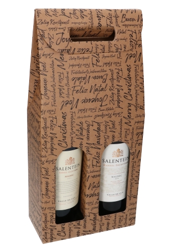 [K1171194] Luxe Wijndozen Vigo Zalig Kerstfeest voor 2 fles 18x9x38.5cm 30stuks