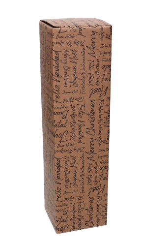 [K1171196] Luxe Wijndozen Vigo Zalig Kerstfeest voor 1 fles 9x9x34cm 50stuks