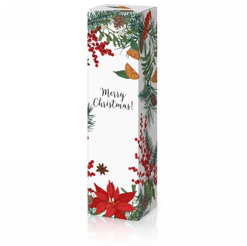 [1171200] Wijndoos Merry Christmas 1 Fles 9x9x35.5cm 50stuks