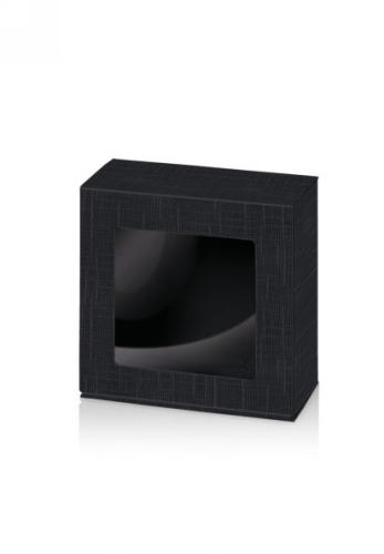 [1272021] Kadodoos Colour Rib Zwart Vierkant en Venster 20x20x10cm 25stuks