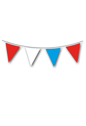 [K178004] Vlaggenlijn Rood & Wit & Blauw 20x30cm lengte 10 meter