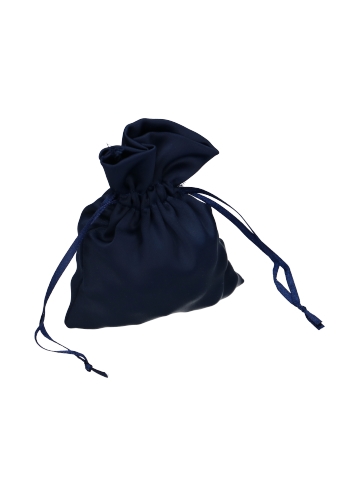 [K1070945] Luxe Satijn Zakjes Mat Donker Blauw Met Koord Klein 9x12cm 10stuks
