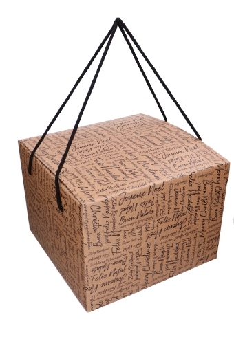 [K1271991] Geschenkdoos Zalig Kerstfeest Kraft & Koord 27x27x20cm 20stuks