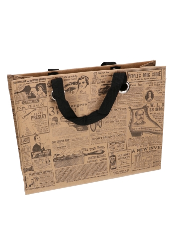 [1110747] Draagtas Papieren Krant Kraft 36x12x28cmcm 50stuks