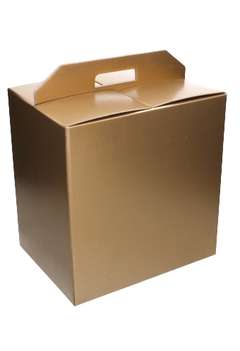 [K1272006] Geschenkdoos Draagbox Gold 33x25x35cm 30stuks