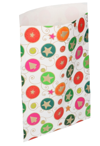 [K1230209] Kerstzakjes Stars White 17x25cm 250stuks