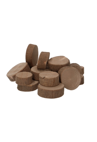 [K169034] Decoratie Strooi Hout Ronde Schijven Naturel 3 a 8cm 80grams
