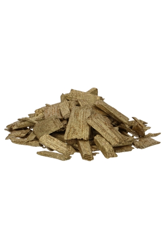 [K169033] Decoratie Strooi Hout Snippers Glitter Goud 3 a 8cm 1 Liter