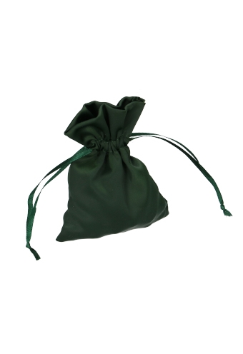 [K1070953] Luxe Satijn Zakjes Mat Donker Groen Met Koord Klein 9x12cm 10stuks