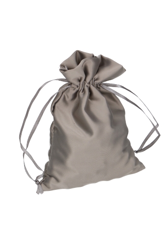[K1070956] Luxe Satijn Zakjes Mat Taupe Met Koord Medium 12x17cm 10stuks