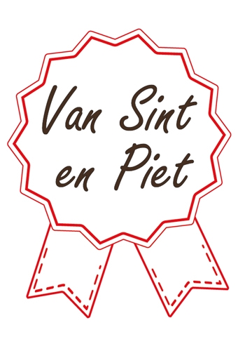 [K1210229] Etiketten Sint Cadeauzegel Van Sint en Piet 4x5cm 500stuks OP IS OP