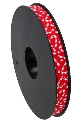 [K1010368] Kerst Krullint Christmas Candy Red 15mm x 100 meter