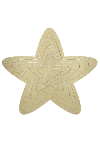 [K1330307] Decoratie Mobiel Stars Gold Etalage van klein naar groot 5stuks
