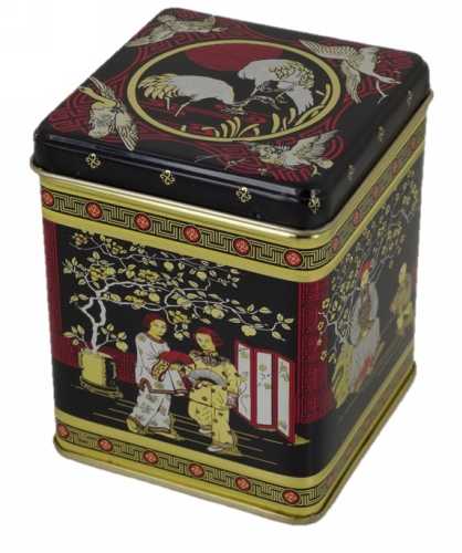 [1150063] Blikken Black jap Square medium 100gram 7.5x7.5x9.5cm 12stuks