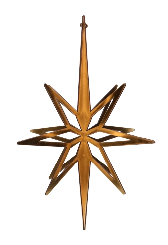 [K1330309] Decoratie Grote Etalage 3D Gold Star Groot 40x48cm 1 stuk