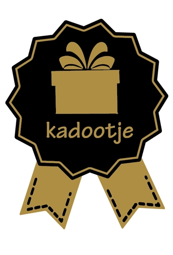 [K1210234] Etiketten Cadeauzegel Everyday Kadootje Black & Gold 4x5cm 500stuks