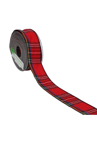[K1391101] Luxe Kadolint Met IJzerdraad Tartan Schotse Ruit 40mm x 10meter