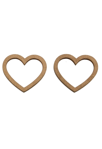 [K1340745] Houten Decoratie Hartje Open Goud Hanger 3cm 100stuks