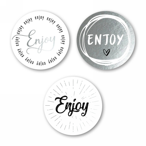 [K1210214] Luxe Etiketten Everyday Enjoy Metallic 4cm 3x 100stuks