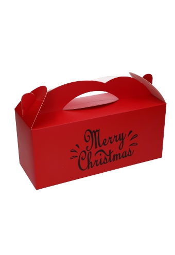 [K1230141] Geschenkdoos met Handgreep Merry Christmas Rood 31x12x13.7cm 24stuks
