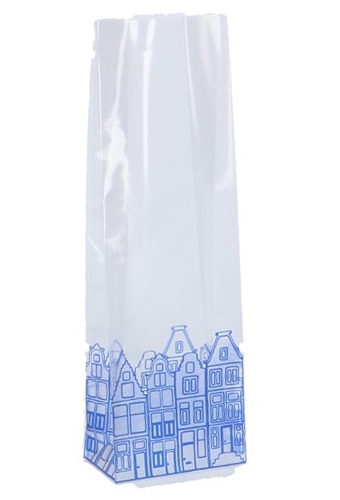 [K1070671] Cellofaan Zakjes Delfts Blauw 7x4x22cm 100stuks