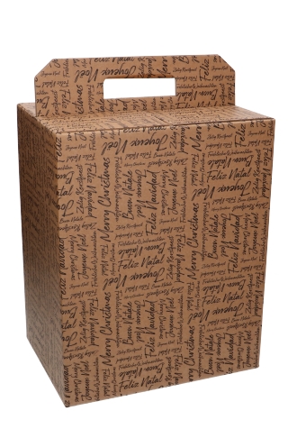 [K1271993] Geschenkdoos Draagbox Zalig Kerstfeest Kraft 28x20x35cm 50stuks