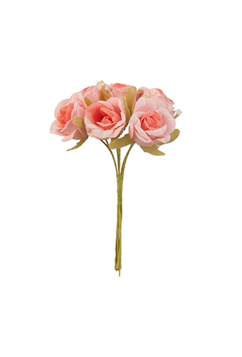 [K1340751] Kado Decoratie Roosjes Roze Met IJzerdraad 2cm 60stuks