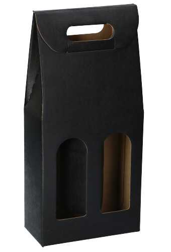 [K1170272-BIER] Luxe Bierverpakking Zwart voor 2 Flesjes 75cl Bier 18x9x38.5cm 30stuks