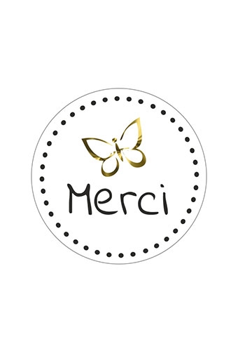 [K1210239] Etiketten Everyday Merci Goud Metallic 3.9cm 500stuks