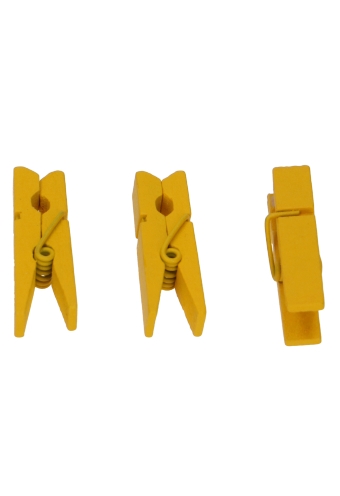 [K1340749] Houten Decoratie Geel Houten Knijper 3.5cm 24stuks