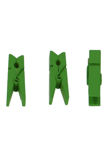 [K1340750] Houten Decoratie Groen Houten Knijper 3.5cm 24stuks