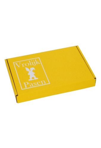 [K1490542] Brievenbusdoos Klep Vrolijk Pasen Wit A5 22x16x2.8cm 15stuks