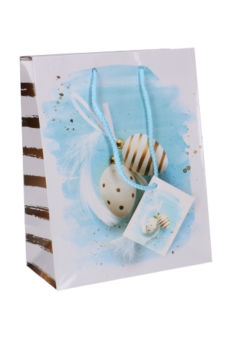 [K1110045] Paastasjes Paas Ei Blauw Medium 18x10x23cm 12stuks