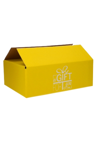 [8100998K] Geschenkdozen A Gift For You Geel Wit 29x20x10cm 30stuks