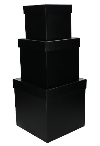 [K1272078] LUXE KANT & KLARE Flowerbox Latemar Zwart Groot Vierkant Set 3stuks