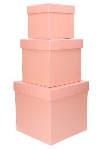 [K1271540] LUXE KANT & KLARE Flowerbox Latemar Roze Groot Vierkant Set van 3stuks