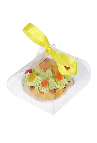 [K1270051] Transparant Kadodoosje Tortina Plastic 7.5x7.5x7.5cm.10stuks