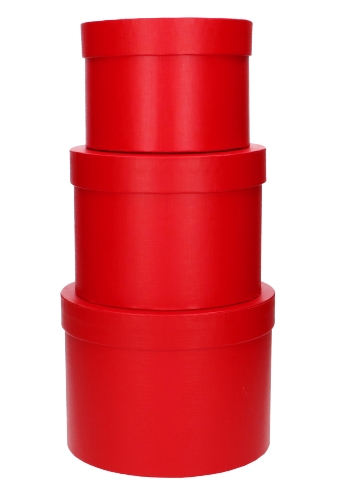 [K1272073] AKTIE LUXE KANT & KLARE Flowerbox Latemar Rood Smal Rond Set van 3st