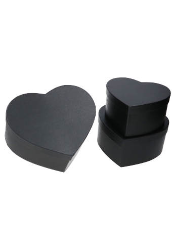 [K1271684] LUXE KANT & KLARE Flowerbox Latemar Hartje Zwart Set van 3 stuks